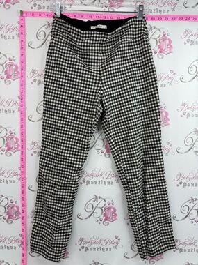 s.c & co. Gingham Trousers - Women's Checked Pants Black & White casual fit